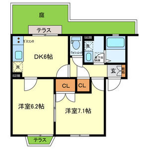 2DK 間取り図
