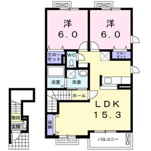 2LDK 間取り図