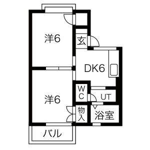 2DK 間取り図