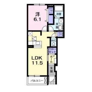 1LDK 間取り図