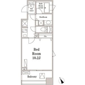 1K 間取り図