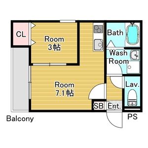 1DK 間取り図