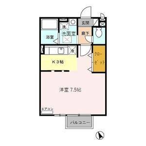 1K 間取り図