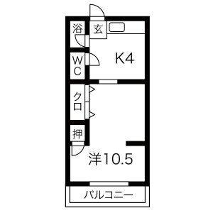 1K 間取り図