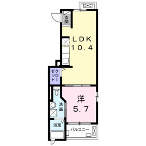 1LDK 間取り図