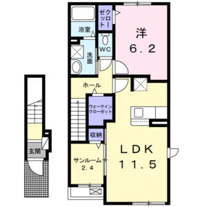 1LDK 間取り図