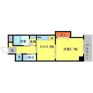 1DK 間取り図