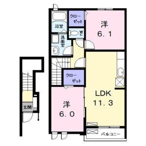 2LDK 間取り図