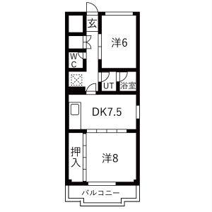 2DK 間取り図