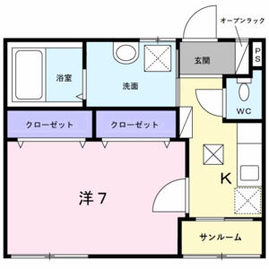 1K 間取り図
