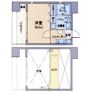 1K 間取り図