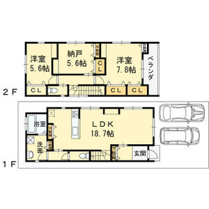2LDK 間取り図