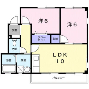 2LDK 間取り図