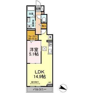 1LDK 間取り図