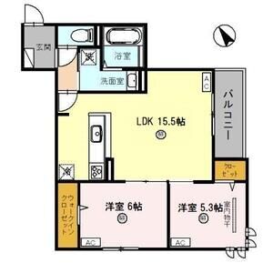 2LDK 間取り図