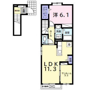 1LDK 間取り図
