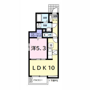 1LDK 間取り図