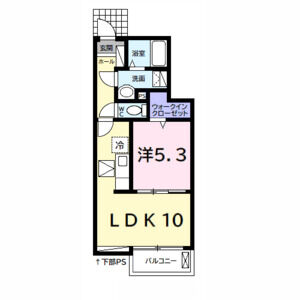 1LDK 間取り図