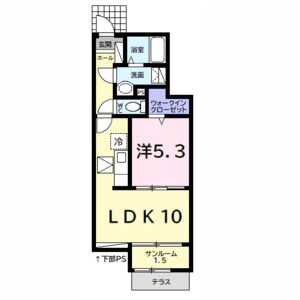 1LDK 間取り図