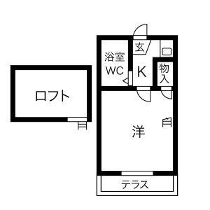 1K 間取り図