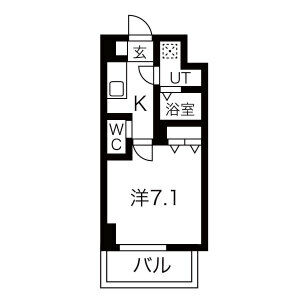 1K 間取り図
