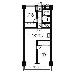 2LDK 間取り図