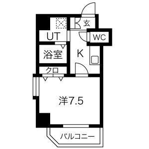 1K 間取り図