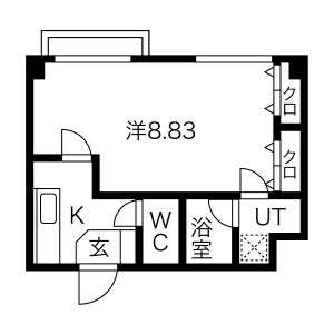 1K 間取り図