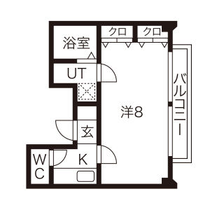 1K 間取り図