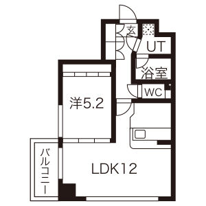 1LDK 間取り図