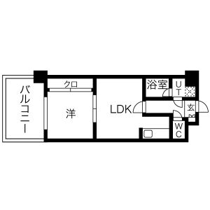 1LDK 間取り図