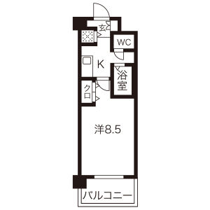 1K 間取り図