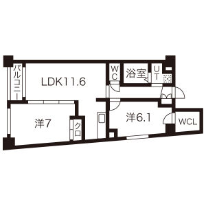 2LDK 間取り図