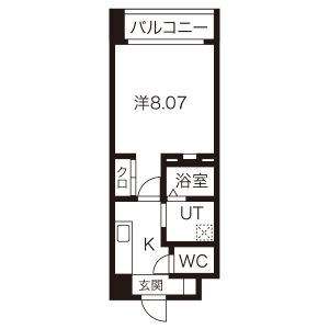 1K 間取り図