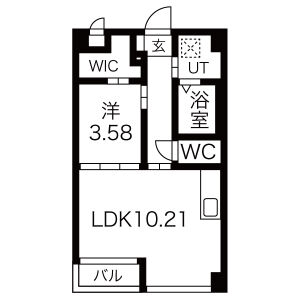 1LDK 間取り図