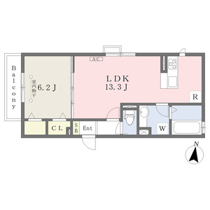 1LDK 間取り図