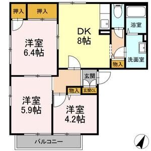 3DK 間取り図