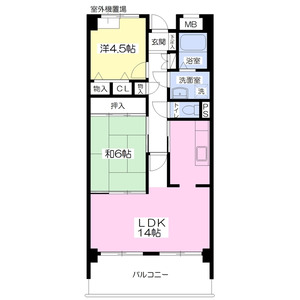 2LDK 間取り図