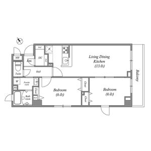 2LDK 間取り図