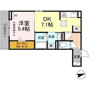 1DK 間取り図