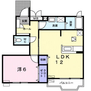 1LDK 間取り図