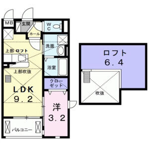 1LDK 間取り図