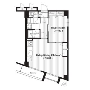 1LDK 間取り図