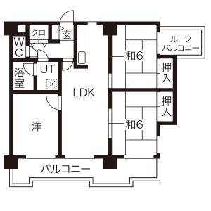 2LDK 間取り図