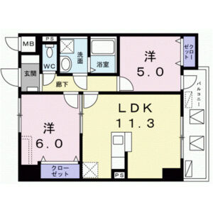2LDK 間取り図