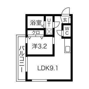 1LDK 間取り図