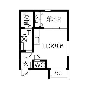 1LDK 間取り図