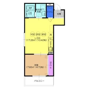 1LDK 間取り図