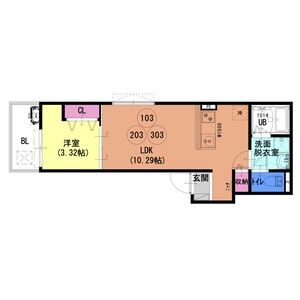 1LDK 間取り図