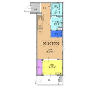 1LDK 間取り図